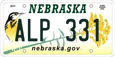 NE license plate ALP331