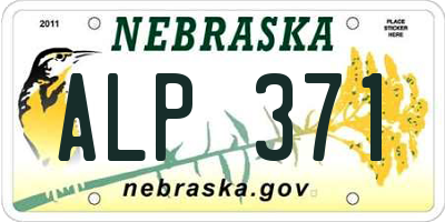 NE license plate ALP371