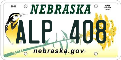 NE license plate ALP408