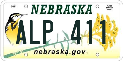 NE license plate ALP411
