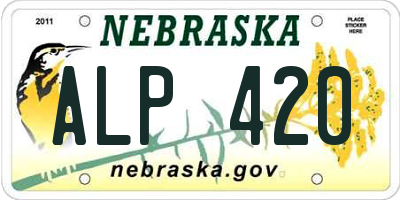 NE license plate ALP420