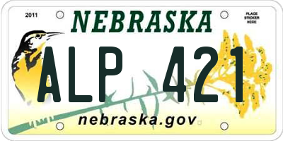 NE license plate ALP421
