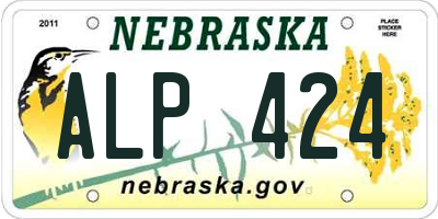 NE license plate ALP424