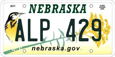 NE license plate ALP429