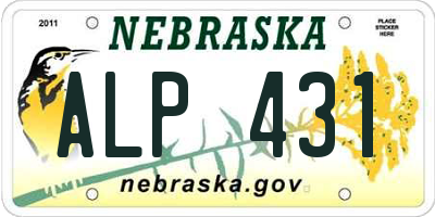 NE license plate ALP431
