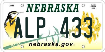 NE license plate ALP433