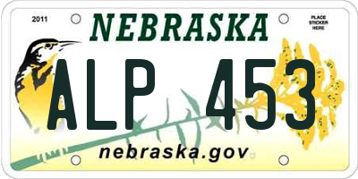 NE license plate ALP453