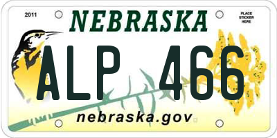 NE license plate ALP466
