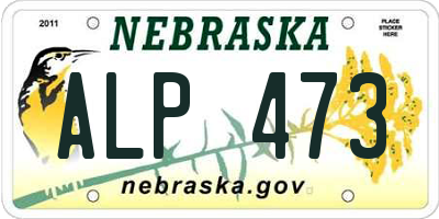 NE license plate ALP473