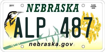 NE license plate ALP487