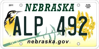 NE license plate ALP492
