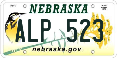 NE license plate ALP523