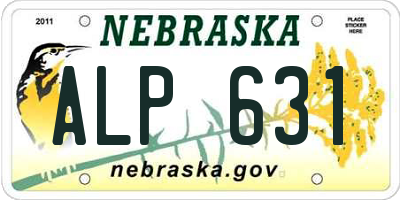 NE license plate ALP631