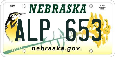 NE license plate ALP653