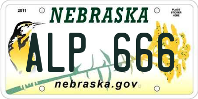 NE license plate ALP666