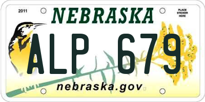 NE license plate ALP679