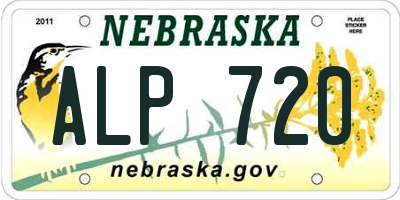 NE license plate ALP720