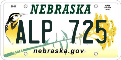 NE license plate ALP725