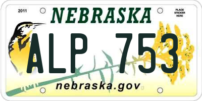 NE license plate ALP753