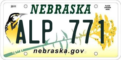 NE license plate ALP771