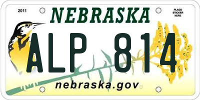 NE license plate ALP814