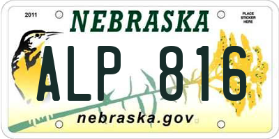 NE license plate ALP816
