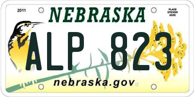 NE license plate ALP823