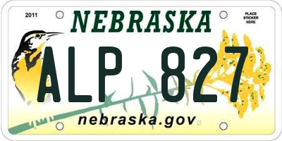 NE license plate ALP827