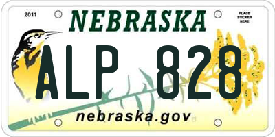 NE license plate ALP828
