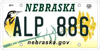NE license plate ALP886