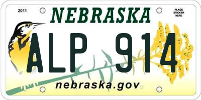 NE license plate ALP914