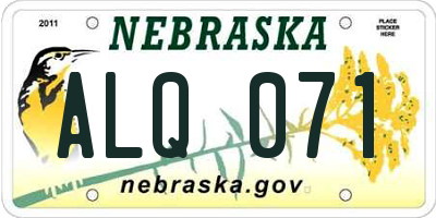 NE license plate ALQ071