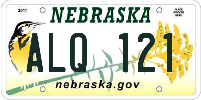 NE license plate ALQ121