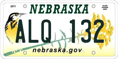 NE license plate ALQ132