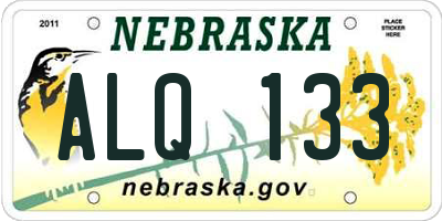 NE license plate ALQ133