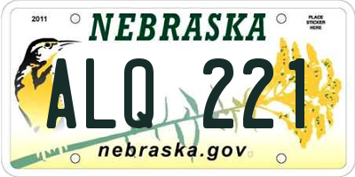 NE license plate ALQ221