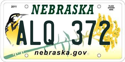 NE license plate ALQ372
