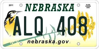 NE license plate ALQ408