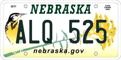 NE license plate ALQ525