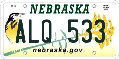 NE license plate ALQ533