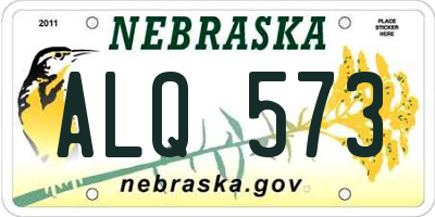 NE license plate ALQ573