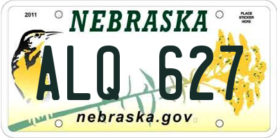 NE license plate ALQ627