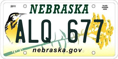 NE license plate ALQ677