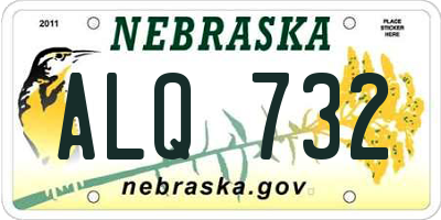 NE license plate ALQ732