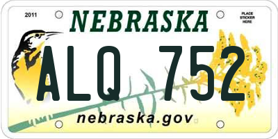 NE license plate ALQ752