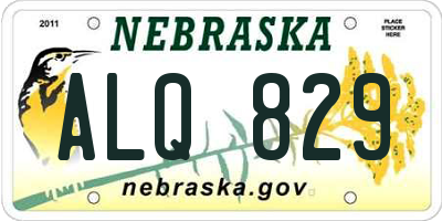 NE license plate ALQ829