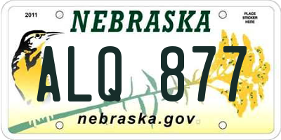 NE license plate ALQ877