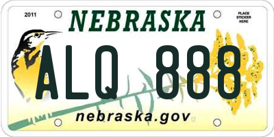 NE license plate ALQ888