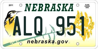 NE license plate ALQ951