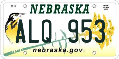NE license plate ALQ953